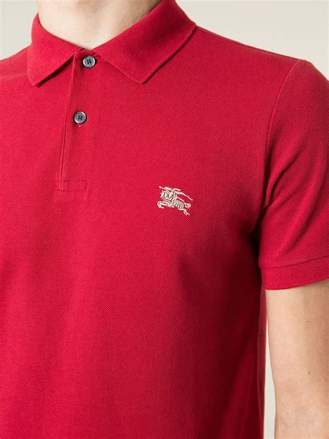 burberry embroidered logo polo shirt|burberry polo shirts men's outlet.